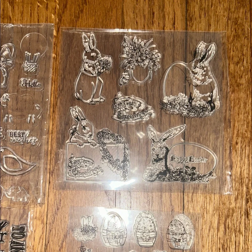 Transparent Easter Decorative Stamps Set NWT